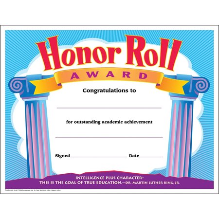 TREND ENTERPRISES Honor Roll Award Colorful Classics Certificates, PK180 T2959